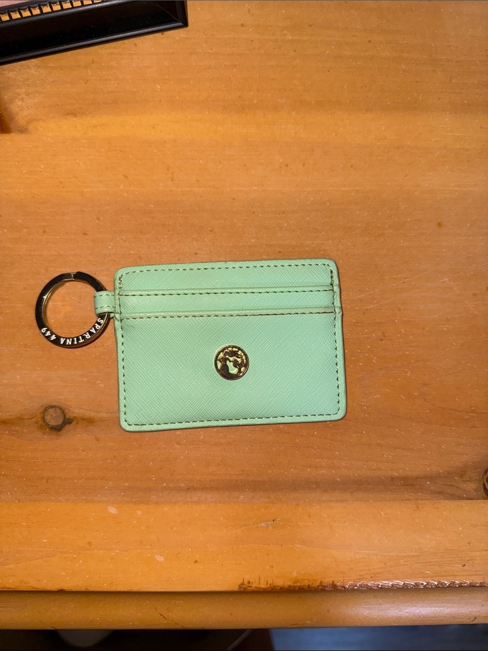 Spartina 449 Mint Green Leather Card Holder Keyring